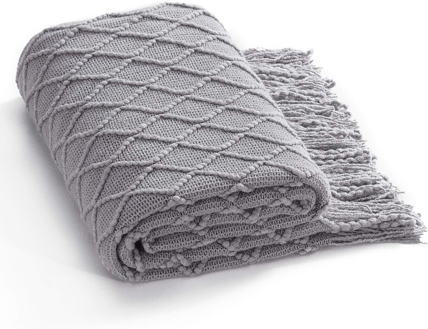 Bedsure 100% Acrylic Knit Twin Blanket, 60×80 Inch - Soft Warm Cozy Lightweight Decorative Blank... | Amazon (US)