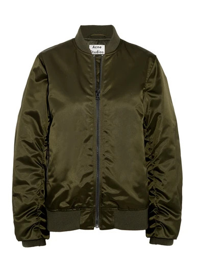 Leia ruched satin bomber jacket | NET-A-PORTER (UK & EU)