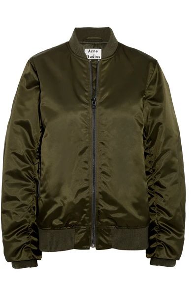 Leia ruched satin bomber jacket | NET-A-PORTER (UK & EU)