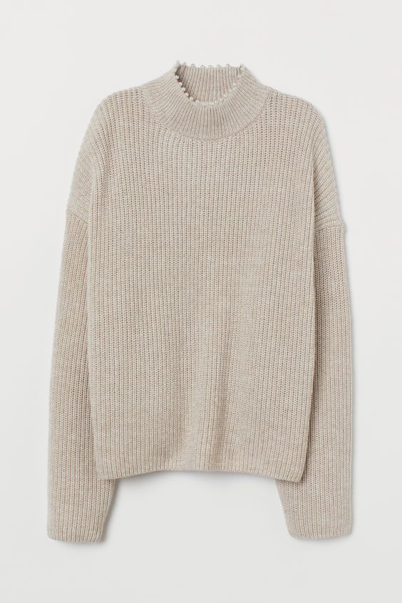 Sweater with Pearlescent Beads | H&M (US)