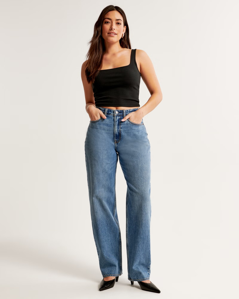 Curve Love High Rise Taper Jean | Abercrombie & Fitch (UK)