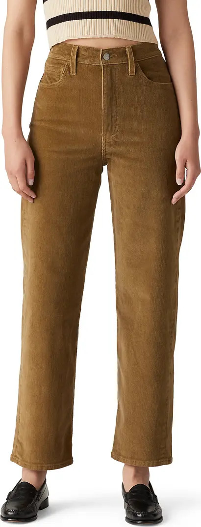 Levi's® Ribcage High Waist Corduroy Ankle Straight Leg Pants | Nordstrom | Nordstrom