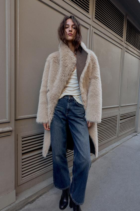 REVERSIBLE FAUX FUR DOUBLE-FACED COAT | Zara US