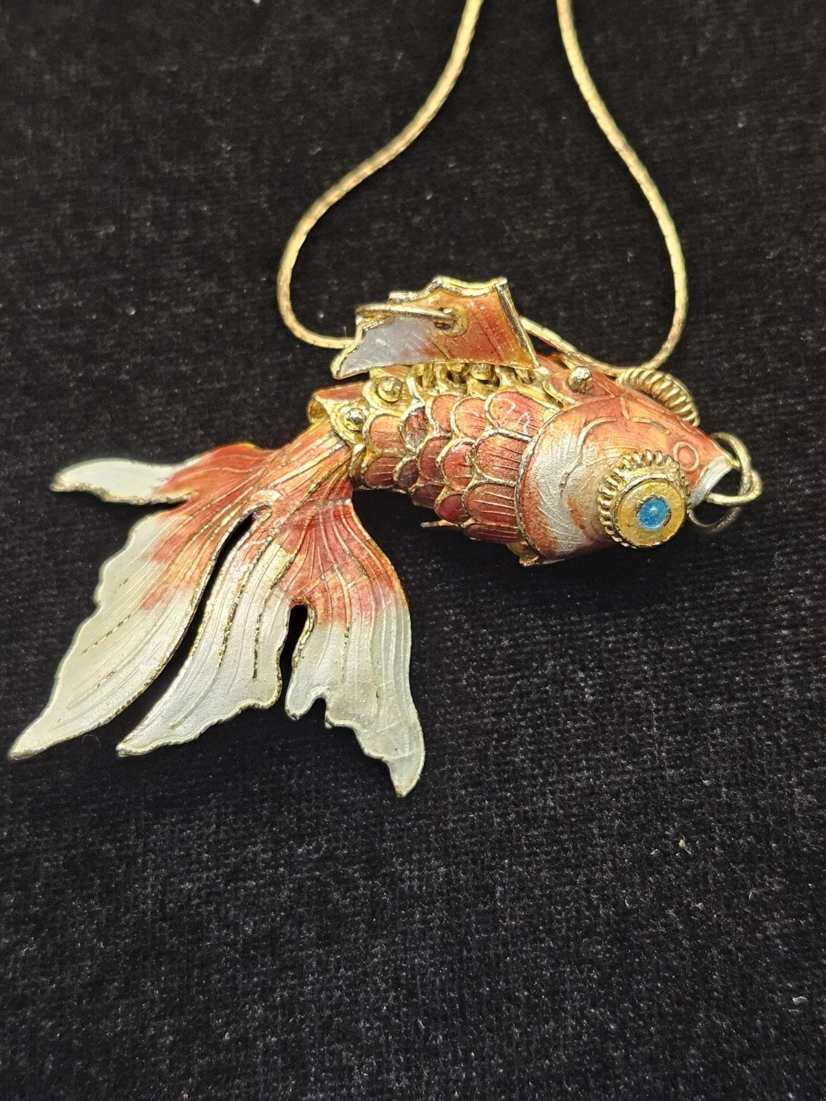 Vintage Articulated Fish Pendant Enamel With Christian Dior Gold Tone Necklace | eBay | eBay US
