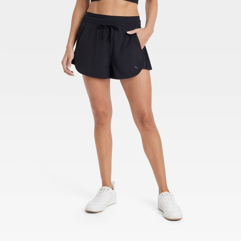 Women's High-Rise Pleated Side Shorts 2.5" - JoyLab™ Black M | Target