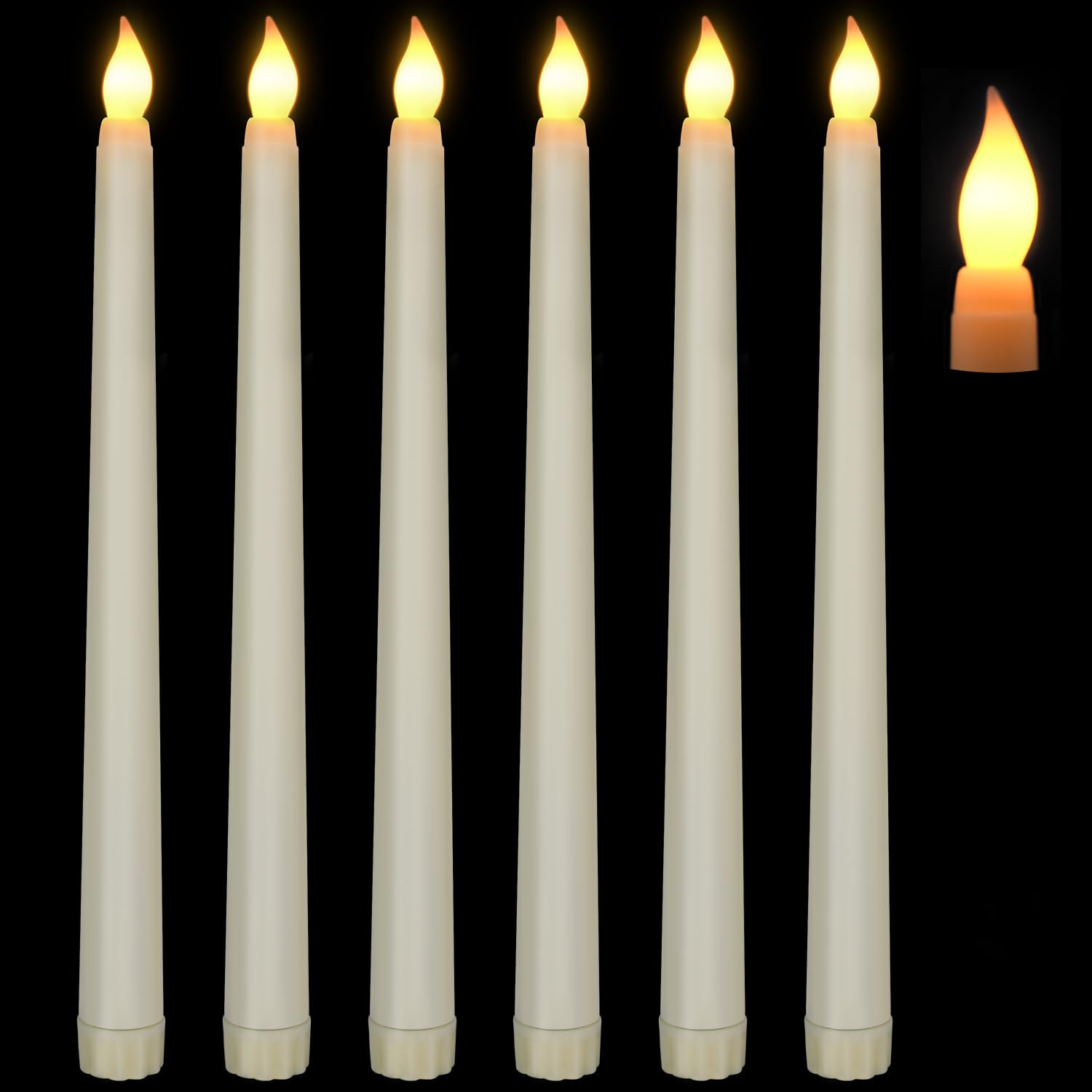 KOABY 6/12/24/48 Pack Flameless Plastic Taper Candles, Without Remote or Timer, Flickering Light,... | Amazon (US)