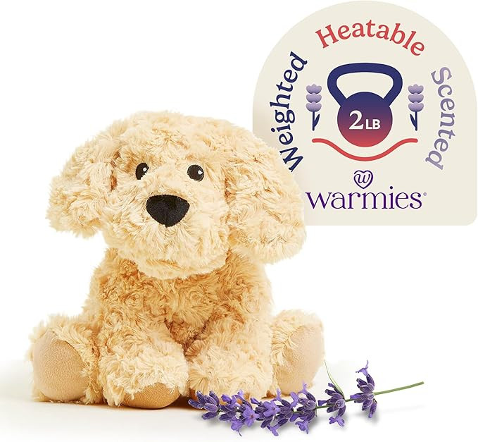 warmies Microwavable & Weighted Stuffed Animals, Golden Dog - Heated Stuffed Animal Plushie for W... | Amazon (US)
