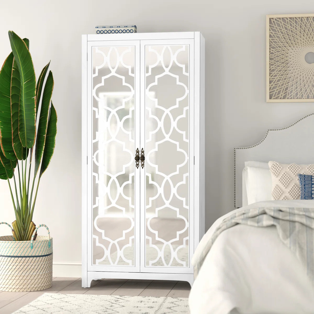 Eckhart Fully Assembled 2-Door Armoire with 4 Adjustable Shelves | Wayfair North America