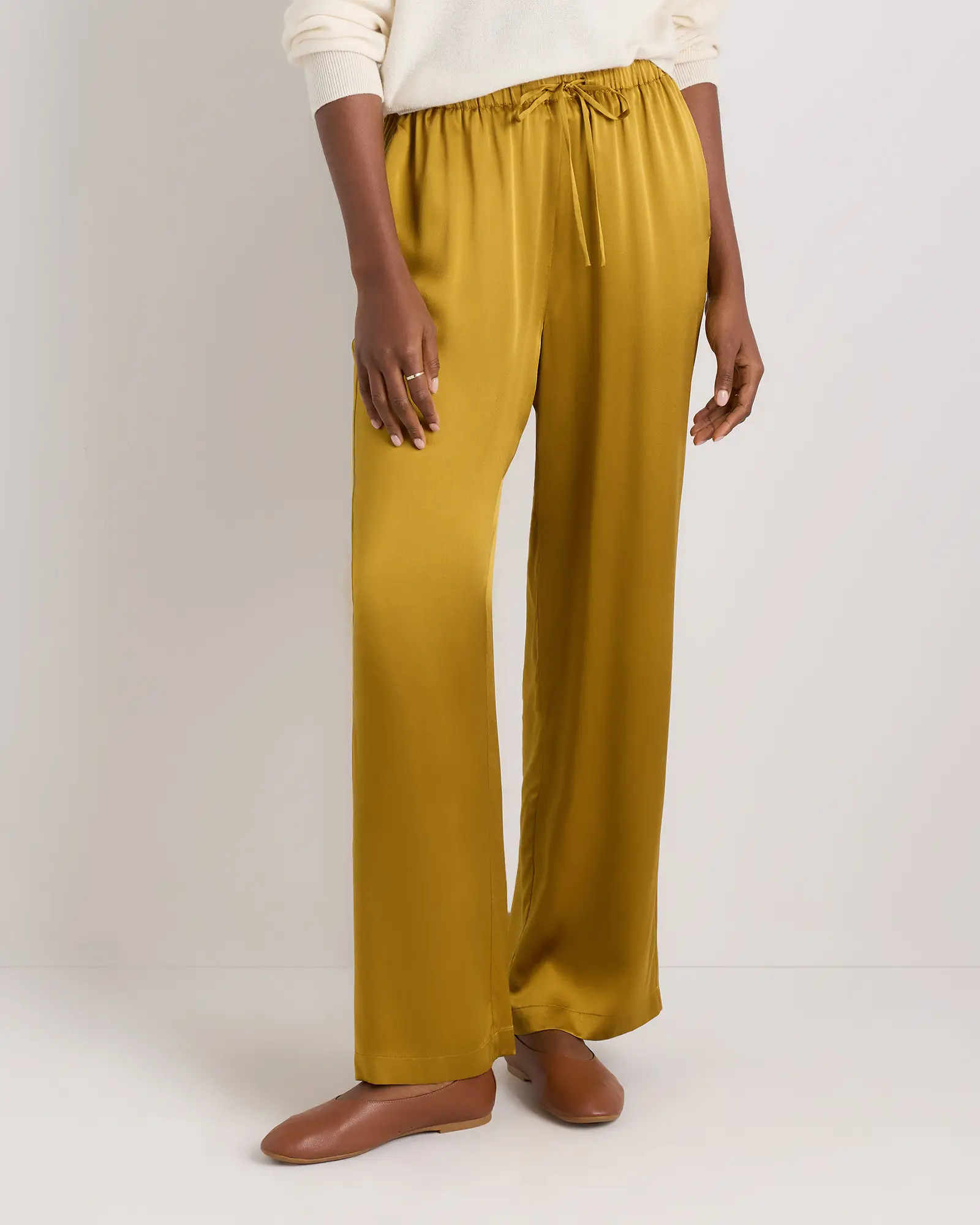 100% Washable Silk Drawstring Wide Leg Pants | Quince