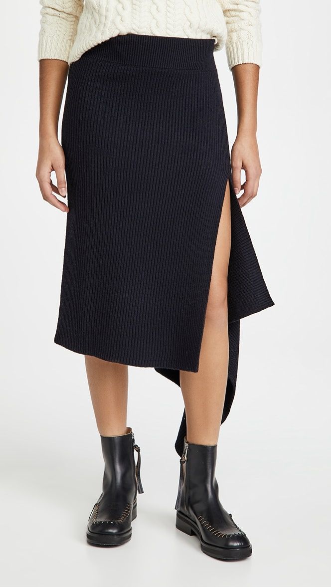 Sliced Ribbed Knit Skirt | Shopbop