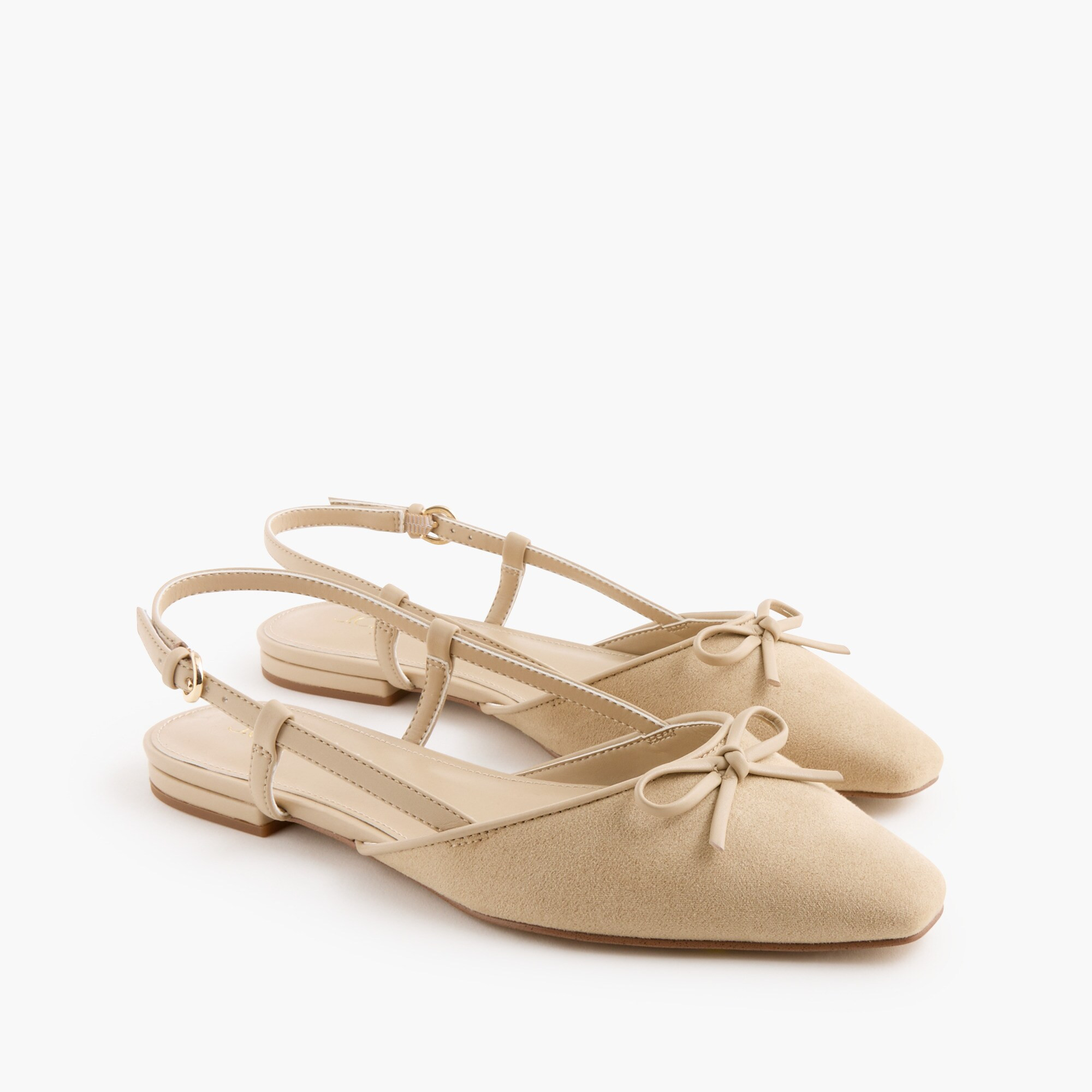 Sueded bow slingback flats | J.Crew Factory
