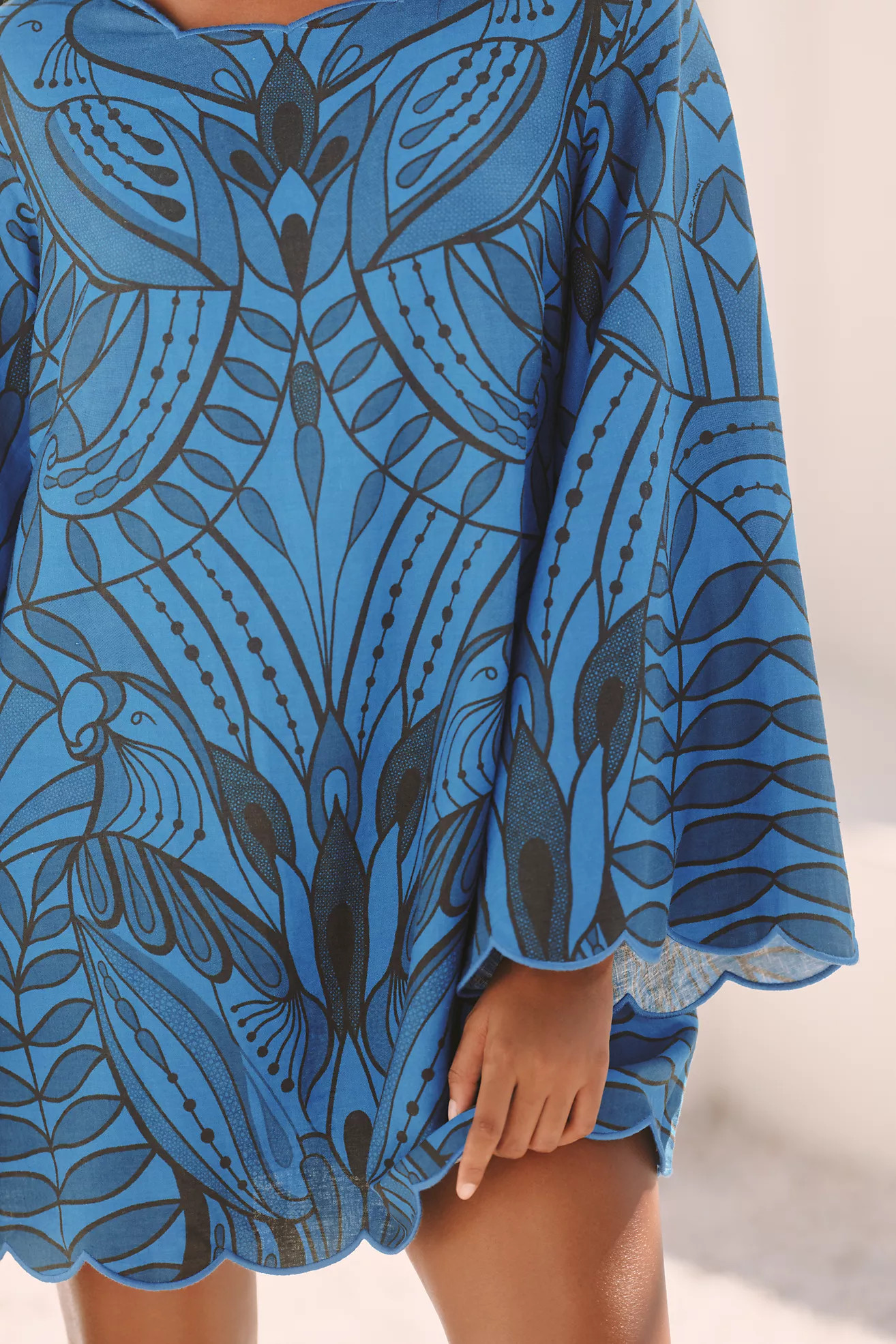 Farm Rio x Anthropologie Long-Sleeve Open-Back Mini Dress | Anthropologie (US)