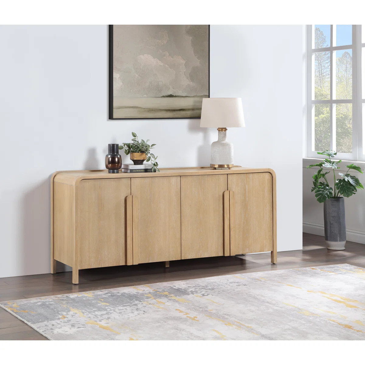 Esai Oak Veneer And Solid Wood Sideboard / Buffet | Wayfair North America