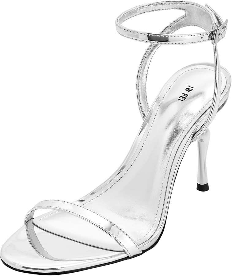 JW PEI Women's Alivia Gold Metal Heel Sandals | Amazon (US)