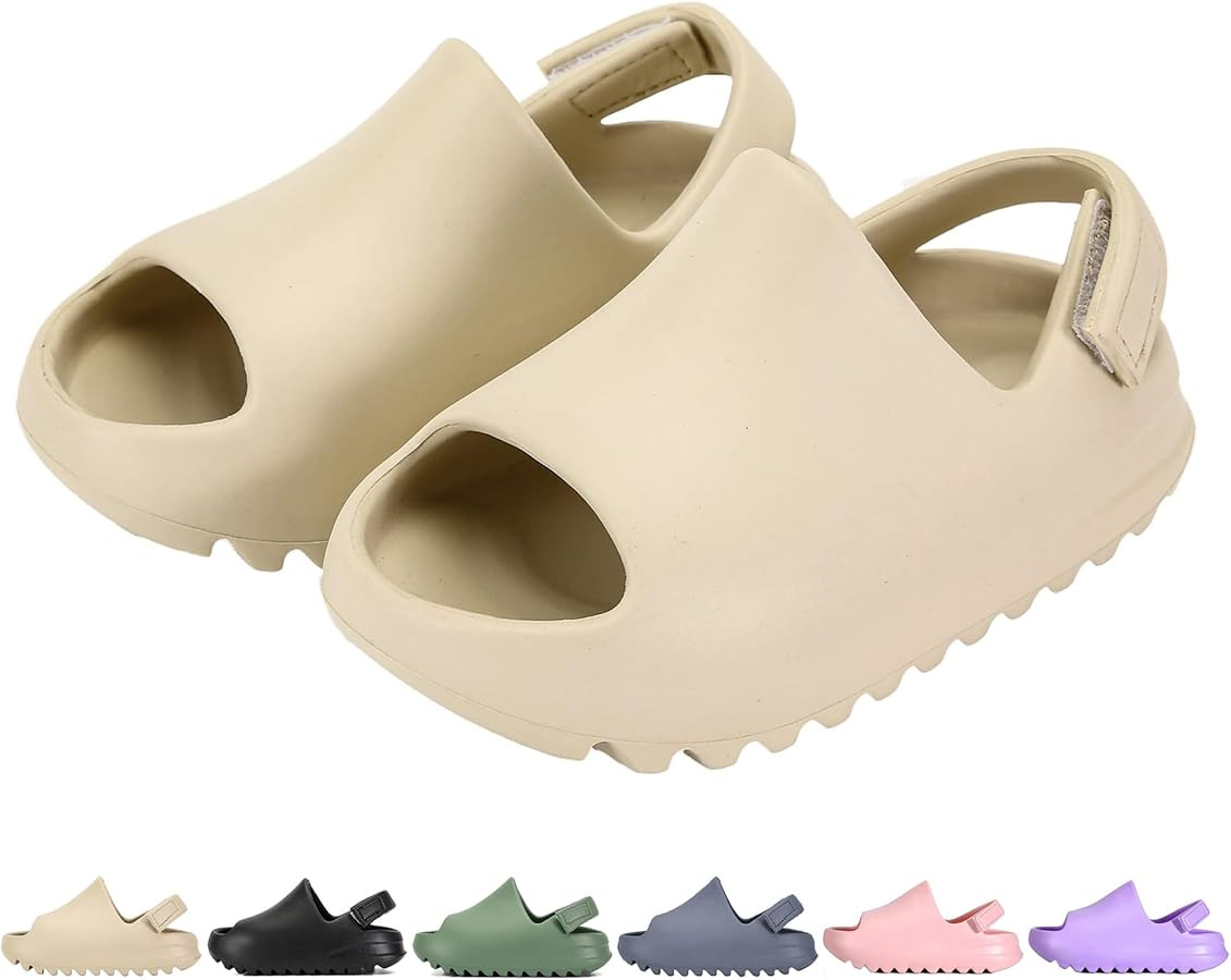 Toddler Little Kids Slides Sandals Summer Slip-On Sandals Shower Beach Pool Anti-slip Slippers fo... | Amazon (US)