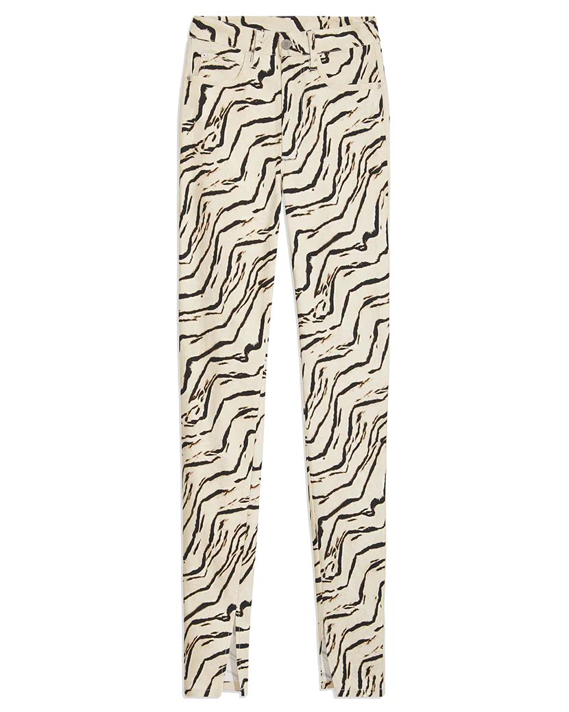 Tiger Piped Stiletto Slit Denim Jean | We Wore What