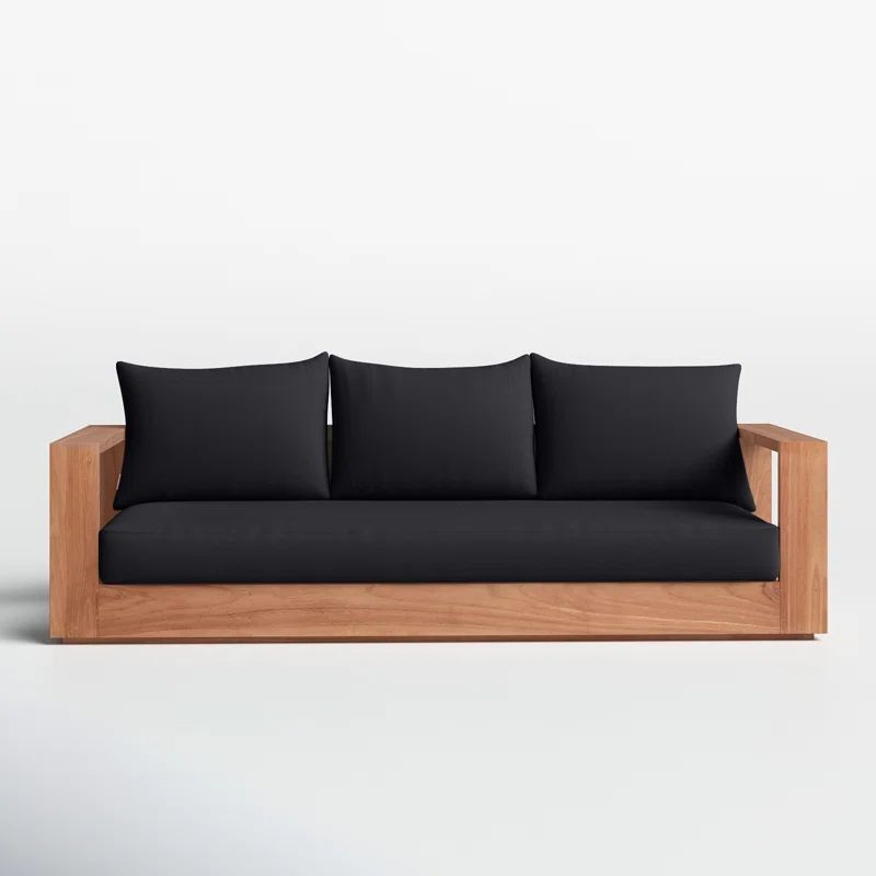Elberon 87'' Teak Outdoor Patio Sofa | Wayfair North America