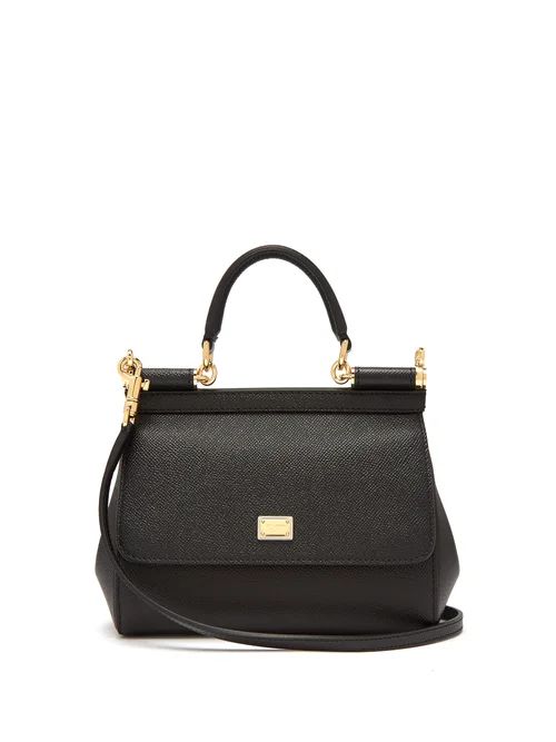 Dolce & Gabbana - Sicily Small Dauphine Leather Bag - Womens - Black | Matches (US)