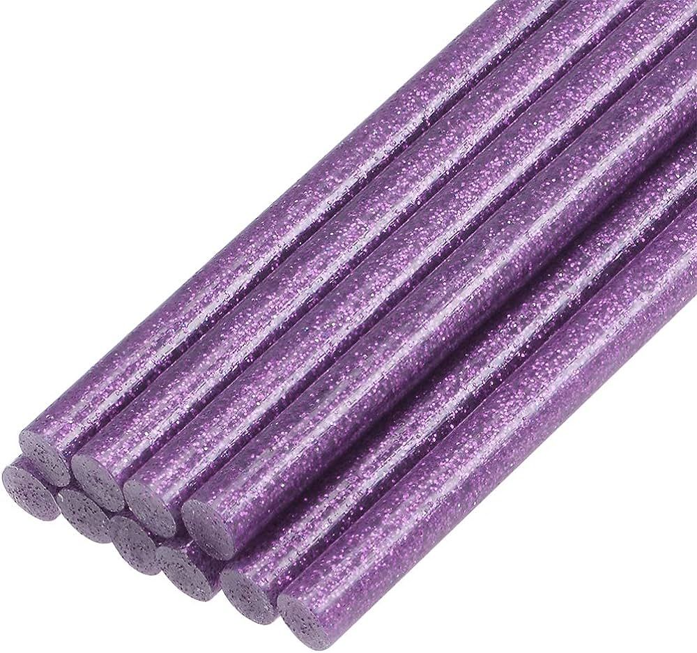 uxcell Mini Hot Glue Sticks for Glue Gun 0.27-inch x 4-inch Purple Glitter 10pcs | Amazon (US)