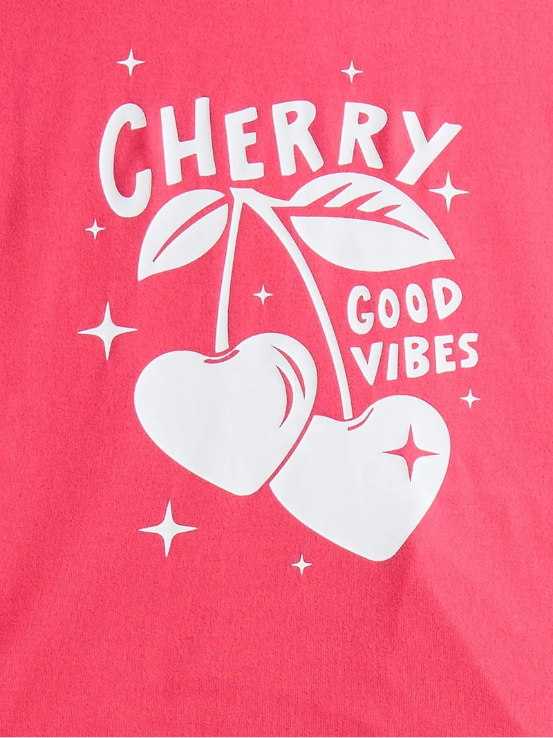 Wonder Nation Girls Short Sleeve Tee and Pants Pajama Set, 2-Piece, Sizes 4-18 | Walmart (US)