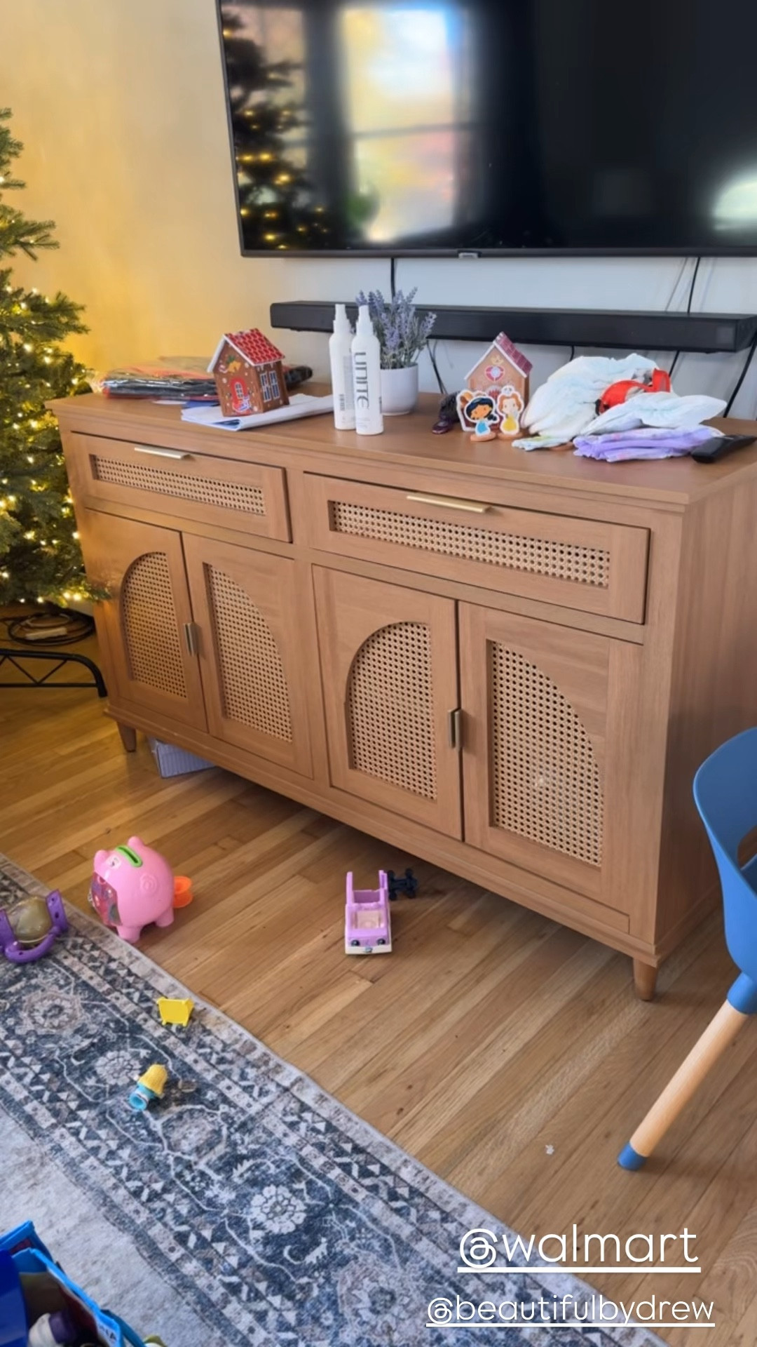 Stunning and affordable rattan tv stand!!! 

#LTKVideo #LTKHome