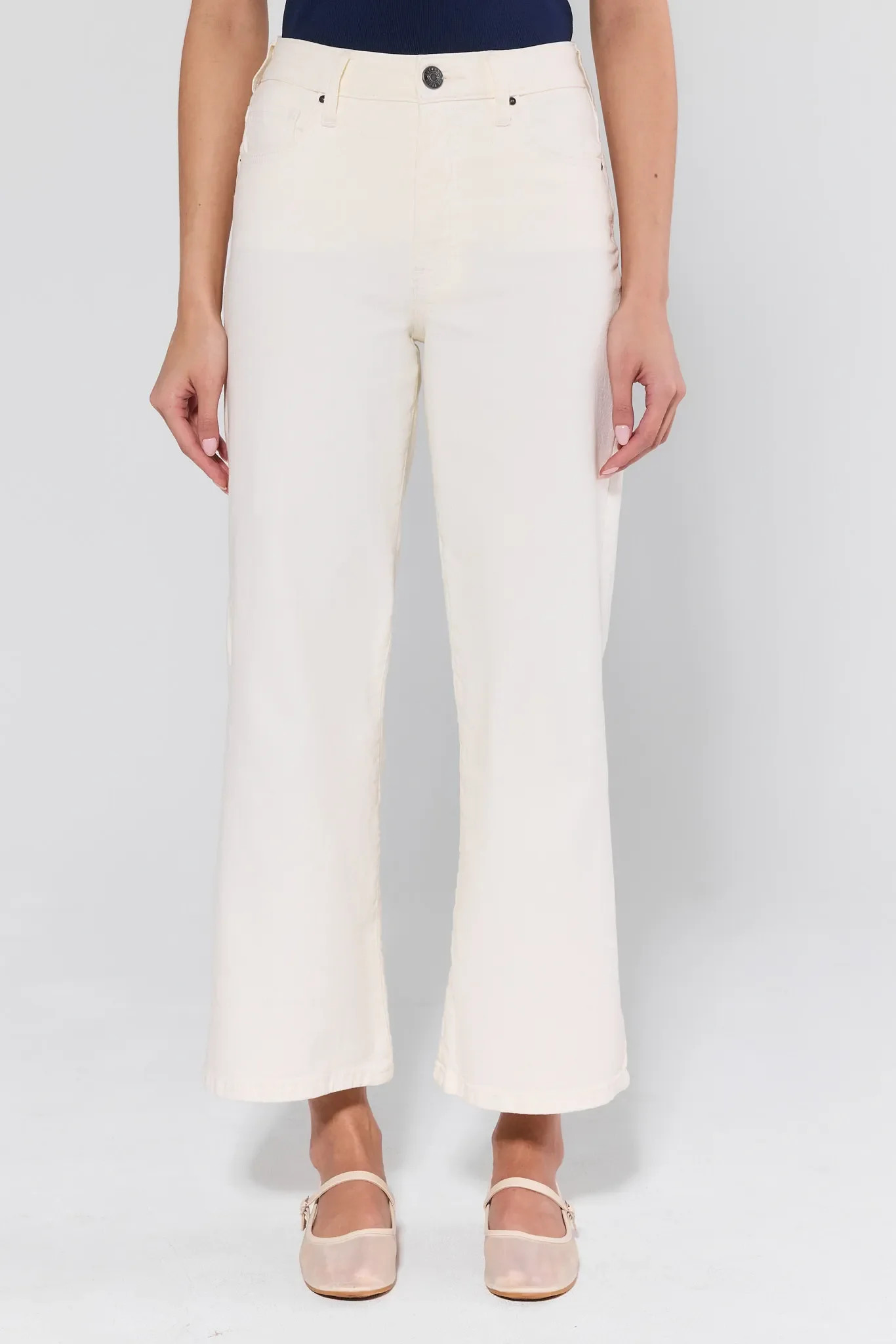 Meg Cream Wide Leg Jeans | Avara