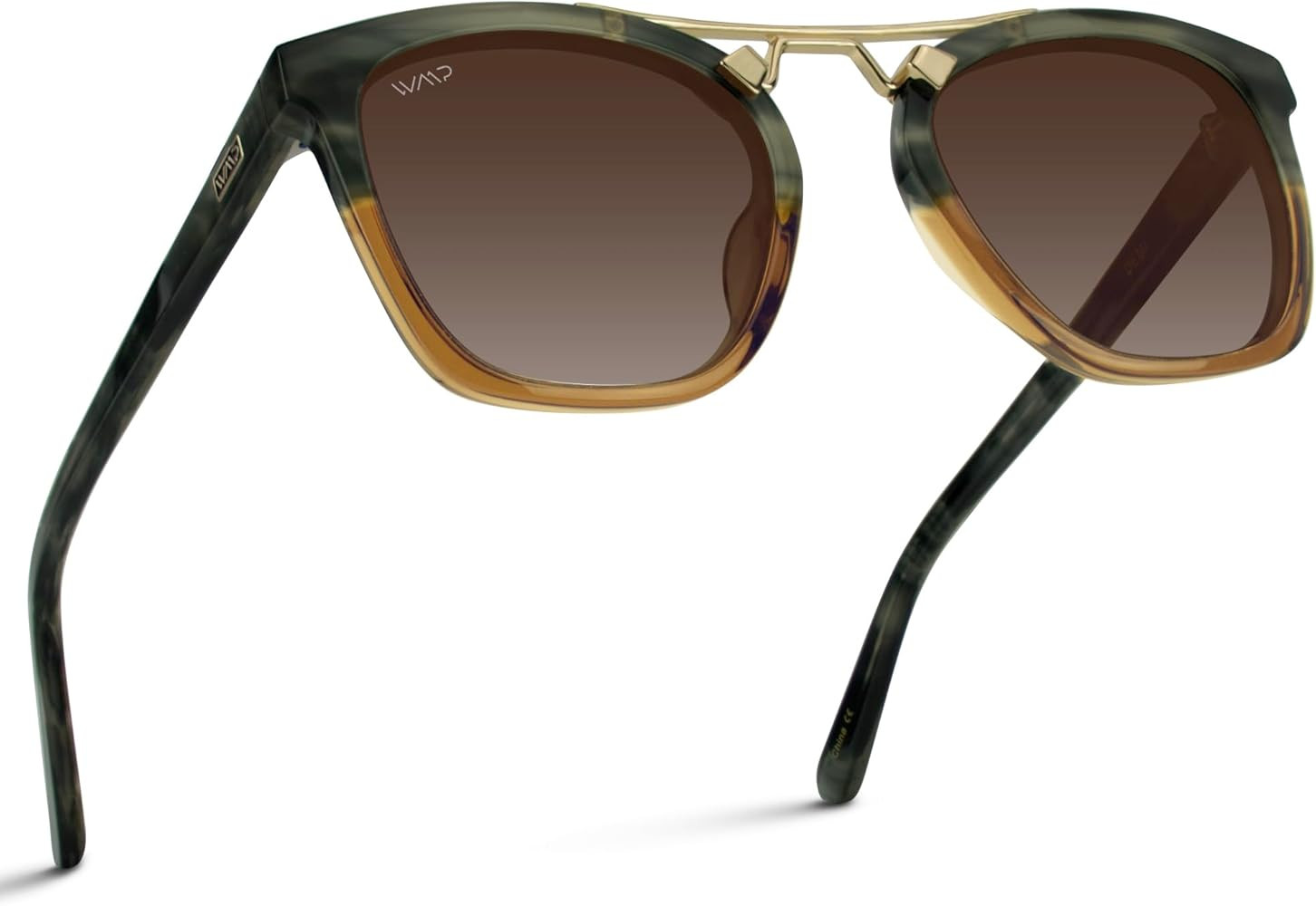 WearMe Pro Polarized Vintage Large Square Womens Sunglasses with Metal Double-Bar Bridge | Amazon (US)