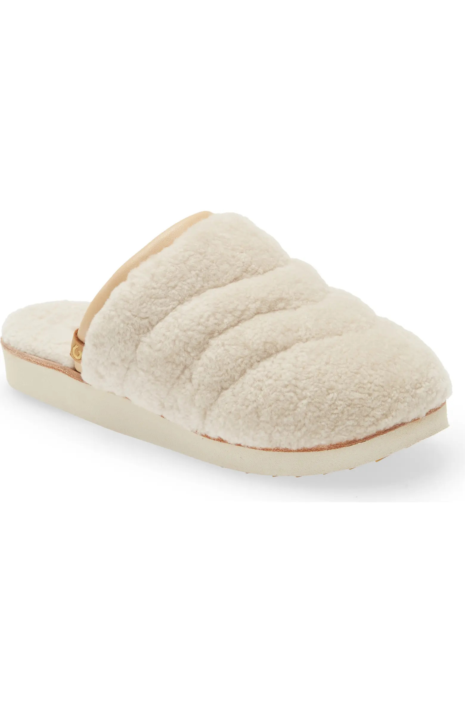 OluKai Pupu Mua Genuine Shearling Scuff Slipper (Women) | Nordstrom | Nordstrom