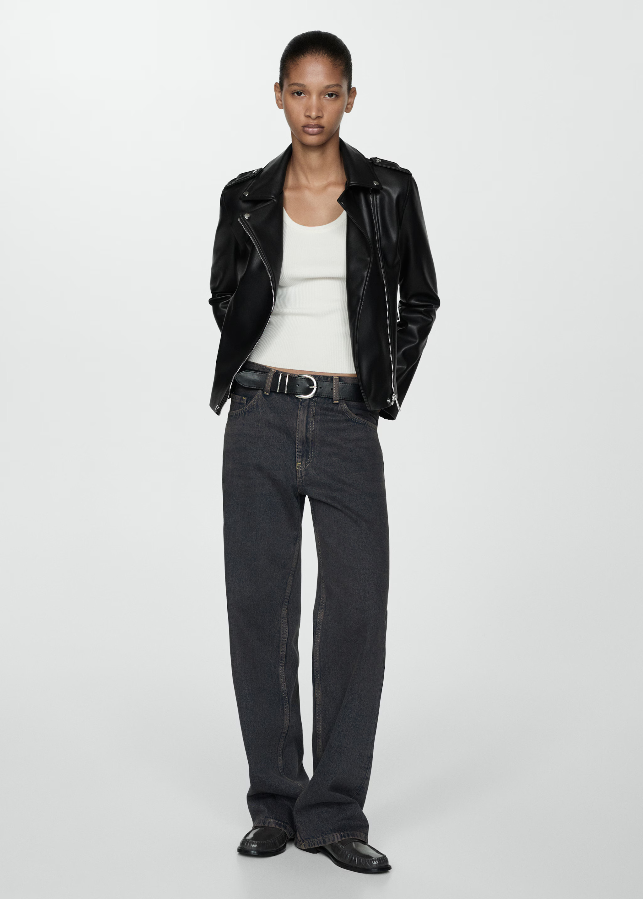 Bikerjacke mit Leder-Effekt | Mango EU