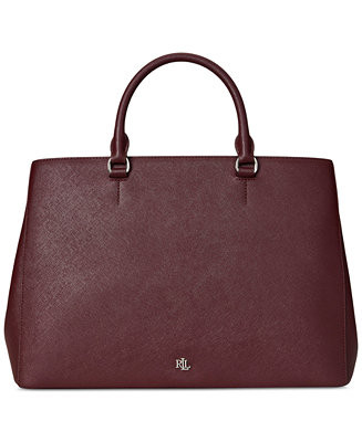 Crosshatch Leather Large Hanna Satchel | Macy's