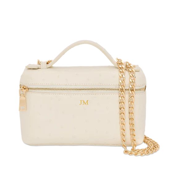 Lily & Bean Eva Chain Bag Ostrich Texture Off White | Lily and Bean