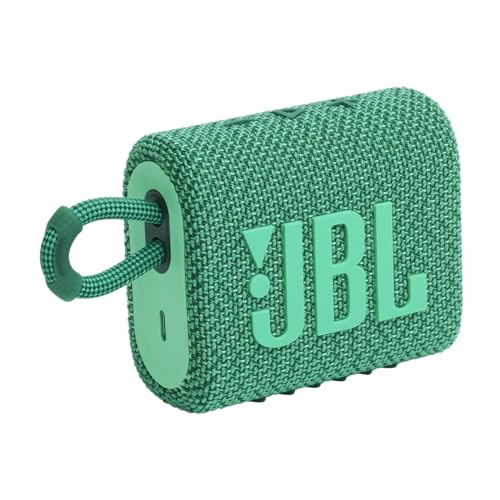 JBL Go 3 Eco - Portable Mini Bluetooth Speaker, big audio and punchy bass, IP67 waterproof and dustproof, 5 hours of playtime, Made in part with recycled materials (Eco Green) | Amazon (US)