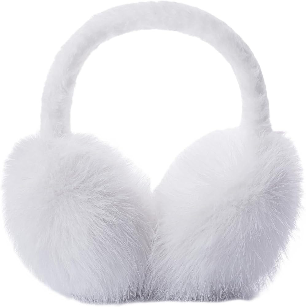 Winter Ear Muffs for Women Men - Foldable Fuzzy Earmuffs Faux Fur Ear Warmer, Perfect Ear Covers ... | Amazon (US)