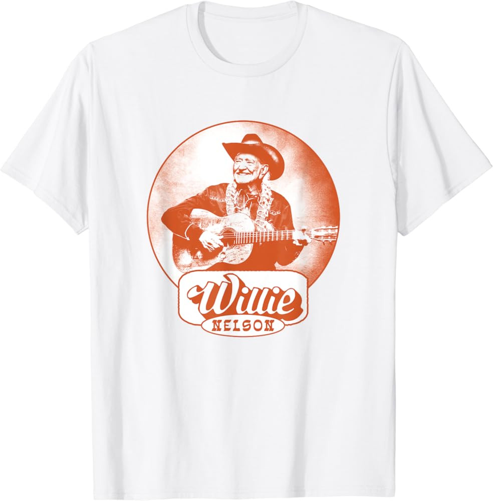 Official Willie Nelson Guitar Photo T-Shirt | Amazon (US)