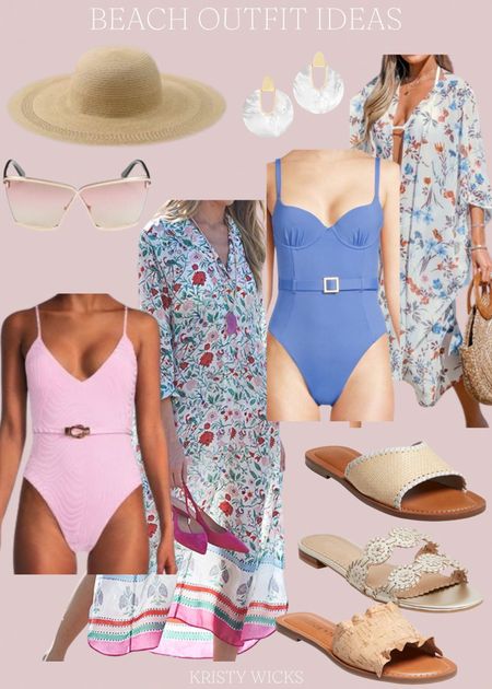 Great beach outfits! Loving these beautiful soft colors and easy to mix and match these looks! 
The swimsuits are on sale, the pink is now $59 from $162 and the blue is now $59 from $125.💃🏼🩱

The cover ups add so much fun to the outfits they are both only $30. 💫👏

The adorable slides are all on sale the top pair are now $49 from $108 the middle one is now $49 from $128 and the last pair is now $65 from $88. ✨🙌

Looking so cute and ready for fun in the sun! ☀️



#LTKFind #LTKSeasonal #LTKswim