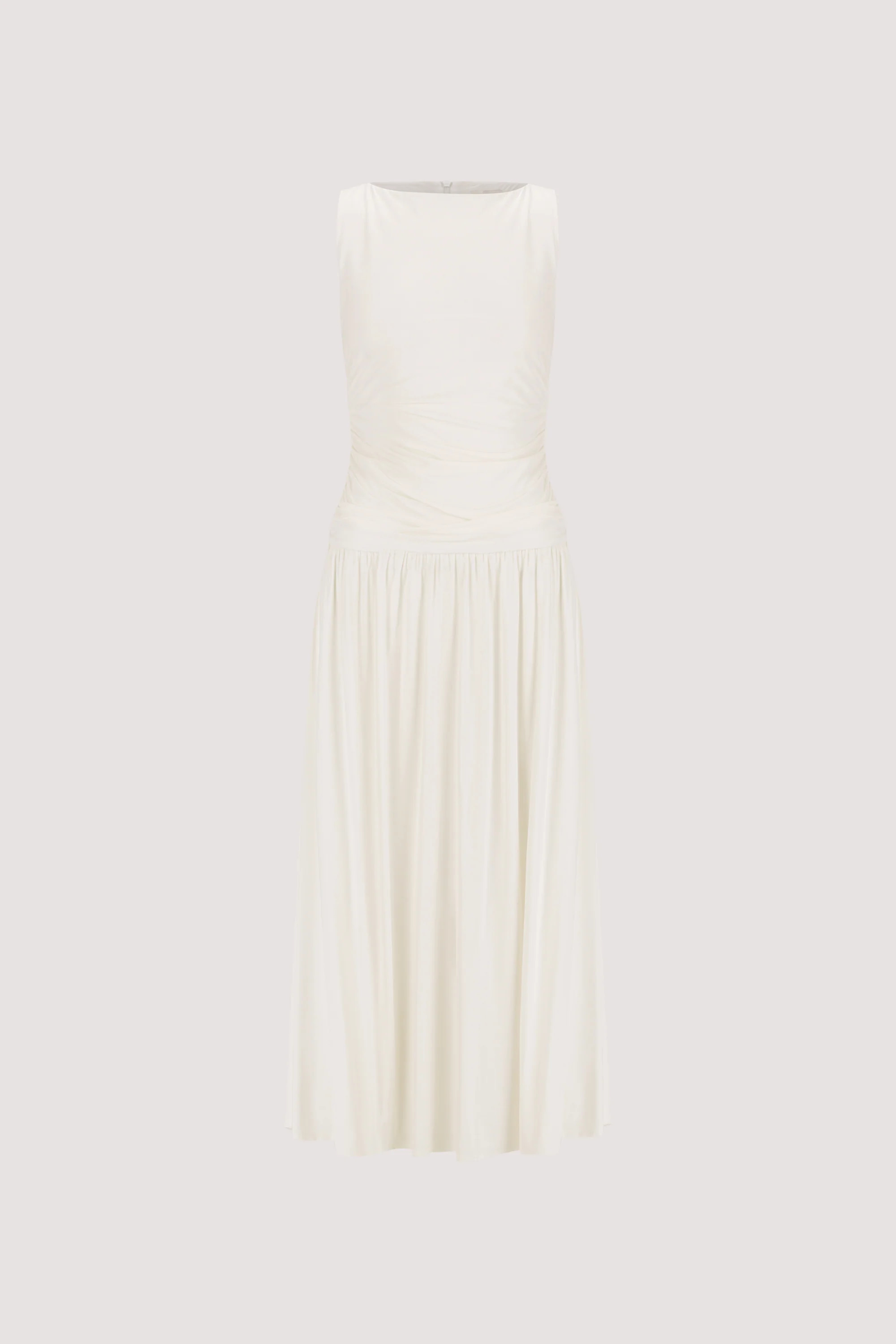 MEG OFF WHITE S/LESS MIDI DRESS | DISSH