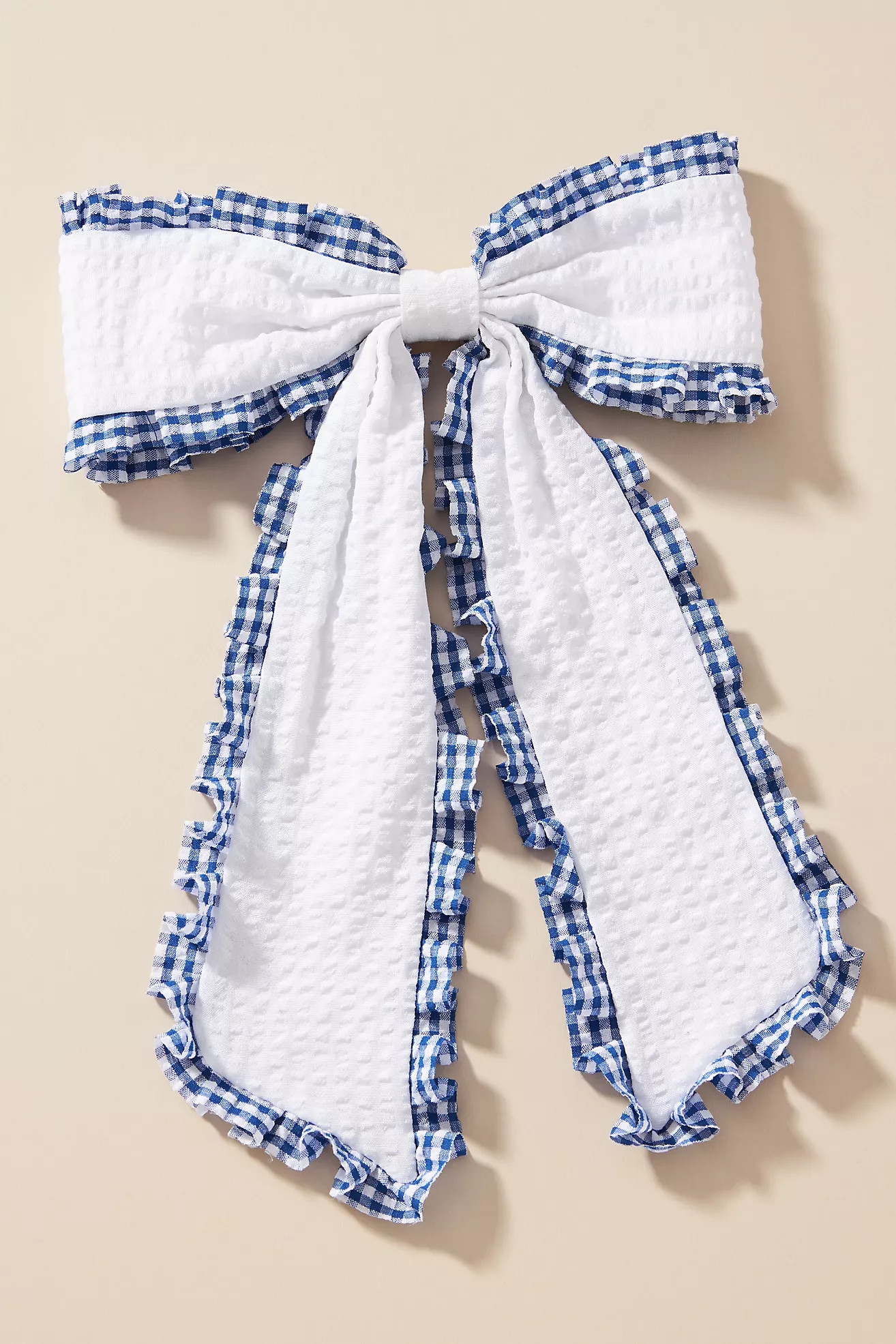 Gingham Ruffle Hair Bow Clip | Anthropologie (US)