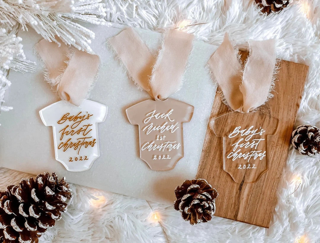 Baby's First Christmas Ornament Personalized Acrylic - Etsy | Etsy (US)