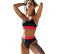 ZINPRETTY Women High Waisted Bikini Set Sports Color Block Swimsuit Scoop Neck Cheeky Bathing Sui... | Amazon (US)