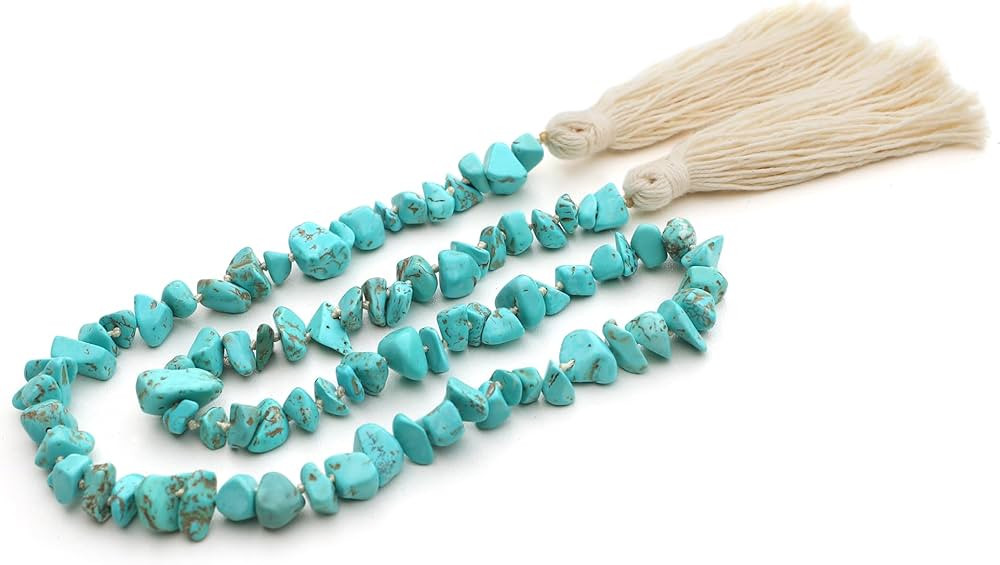 Natural Gemstone Bead Garland with Tassel,31inch Farmhouse Rustic Country Table Decor Prayer Heal... | Amazon (US)