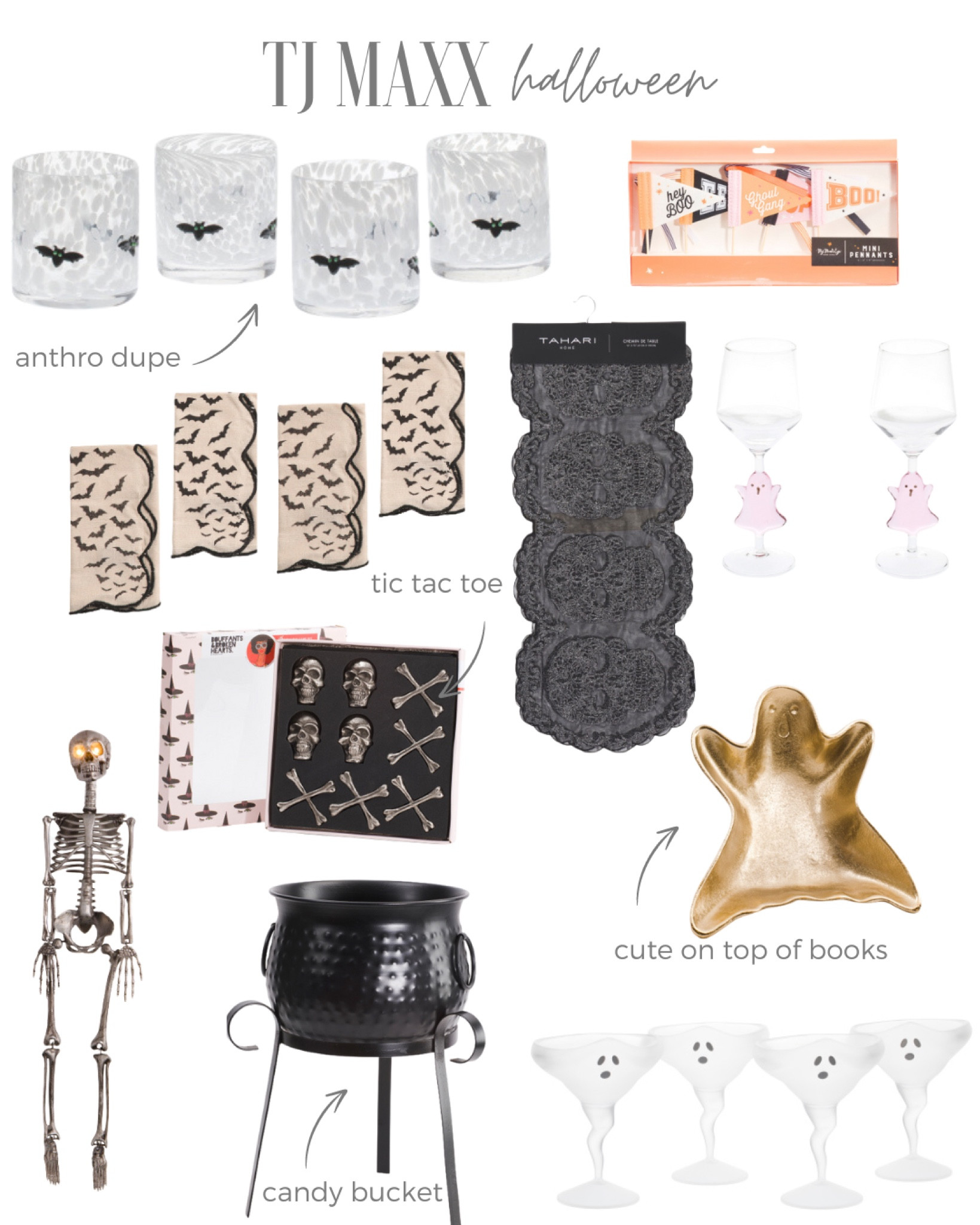 Found some cute holiday decor and kitchen items from TJ Maxx!

Anthropologie Halloween glasses dupe!

#LTKHome