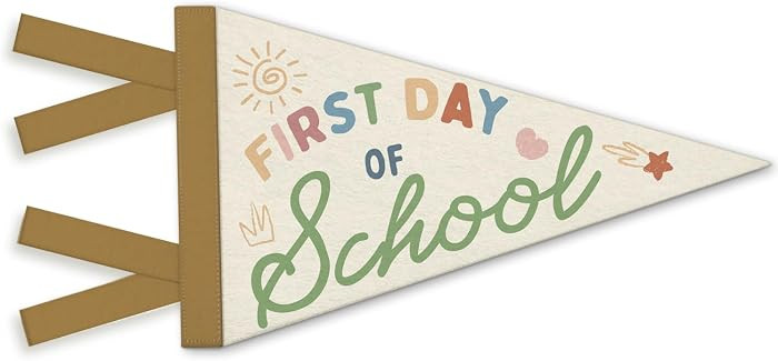 First Day of School Pennant Felt Flag Sign, Back to School Pennant Flag for Boys Girls, Boho Colorful Back to School Photo Prop for Kids, Banner Sign for Preschool Classroom Decor | Amazon (US)