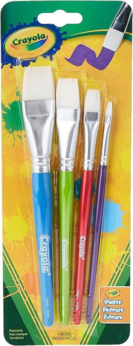 Crayola Large Paint Brushes (4ct), Kids Paint Brush Set, Thin & Thick Paint Brushes, for Acrylic,... | Amazon (US)