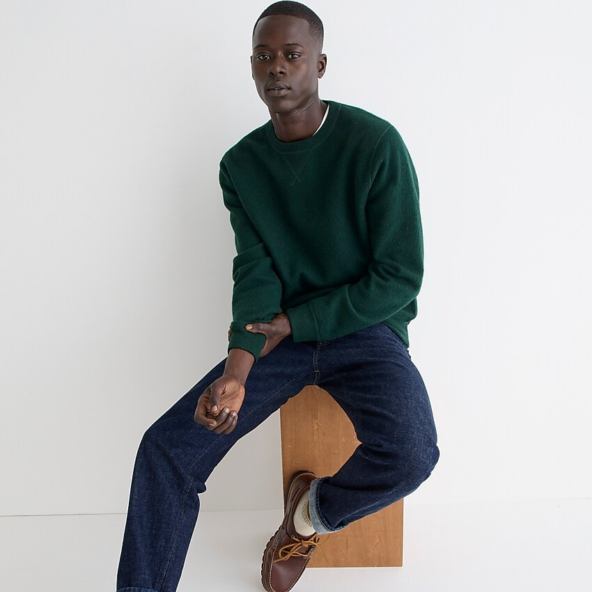 Wallace & Barnes boiled merino wool crewneck sweatshirt | J. Crew US