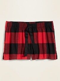 Patterned Flannel Boxer Pajama Shorts for Women -- 2.5-inch inseam | Old Navy (US)