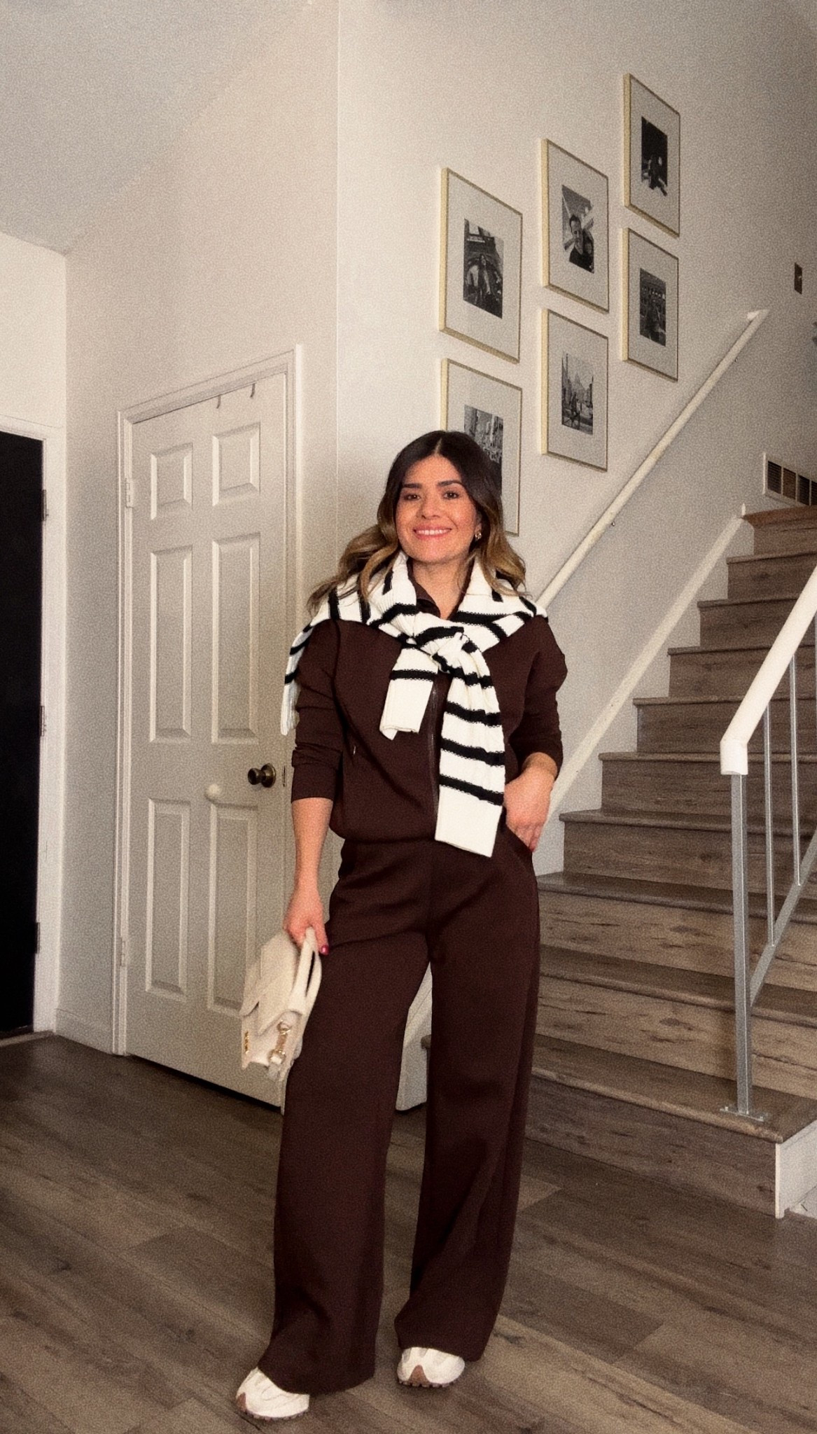 This brown set from Amazon is so good. I loved the quality and fit! Add a stripe sweater for more interest and you’ll be ready to go! 
It runs tts, I’m wearing size small

#LTKmomlife #LTKootd #LTKdayinmylife