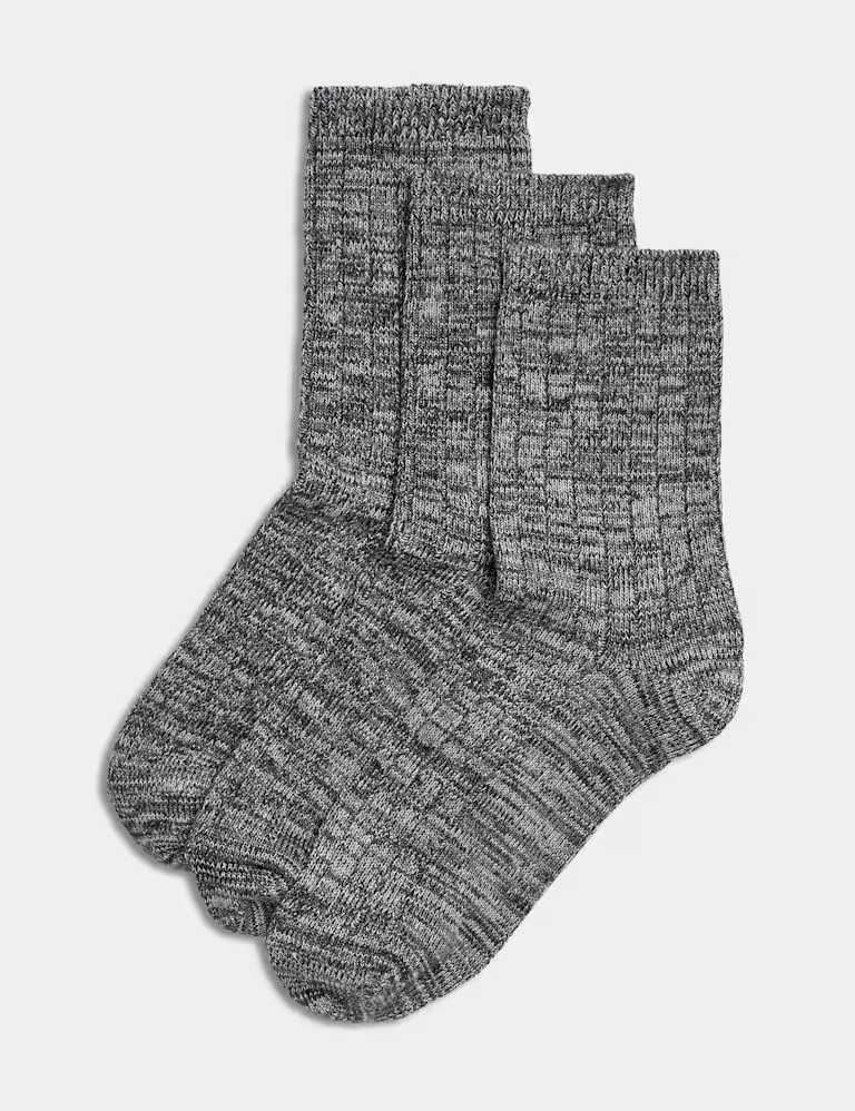 3pk Thermal Sumptuously Soft™ Ankle High Socks | Marks & Spencer (UK)