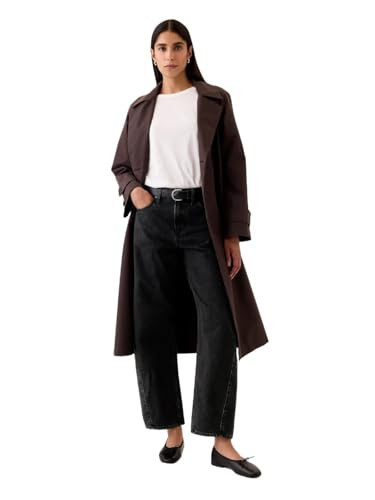 GAP Womens High Rise Barrel Denim Jean Black 013 27 | Amazon (US)