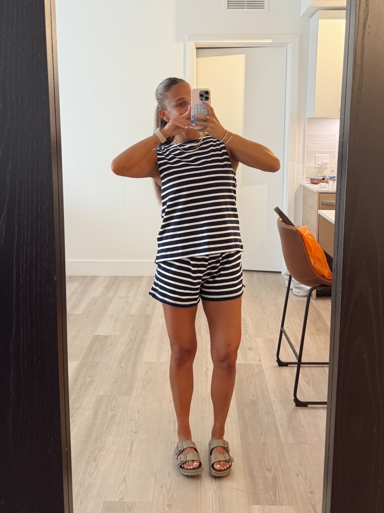 Wearing small in top and bottoms!