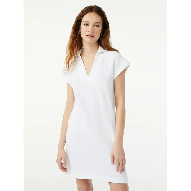 Free Assembly Women's Polo Dress with Short Raglan Sleeves | Walmart (US)
